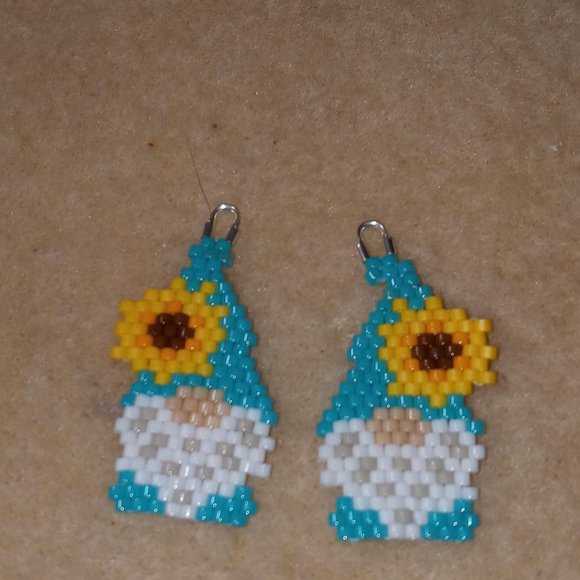 Sunflower Gnome Earrings - Picture 2 of 2